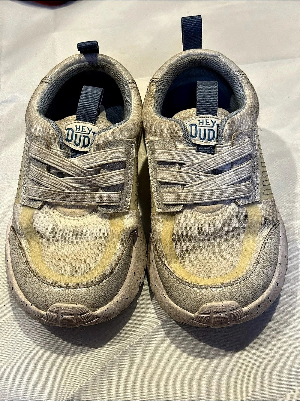 Hey Dude Wally Youth Boys US 11 Gray & Yellow Sneakers